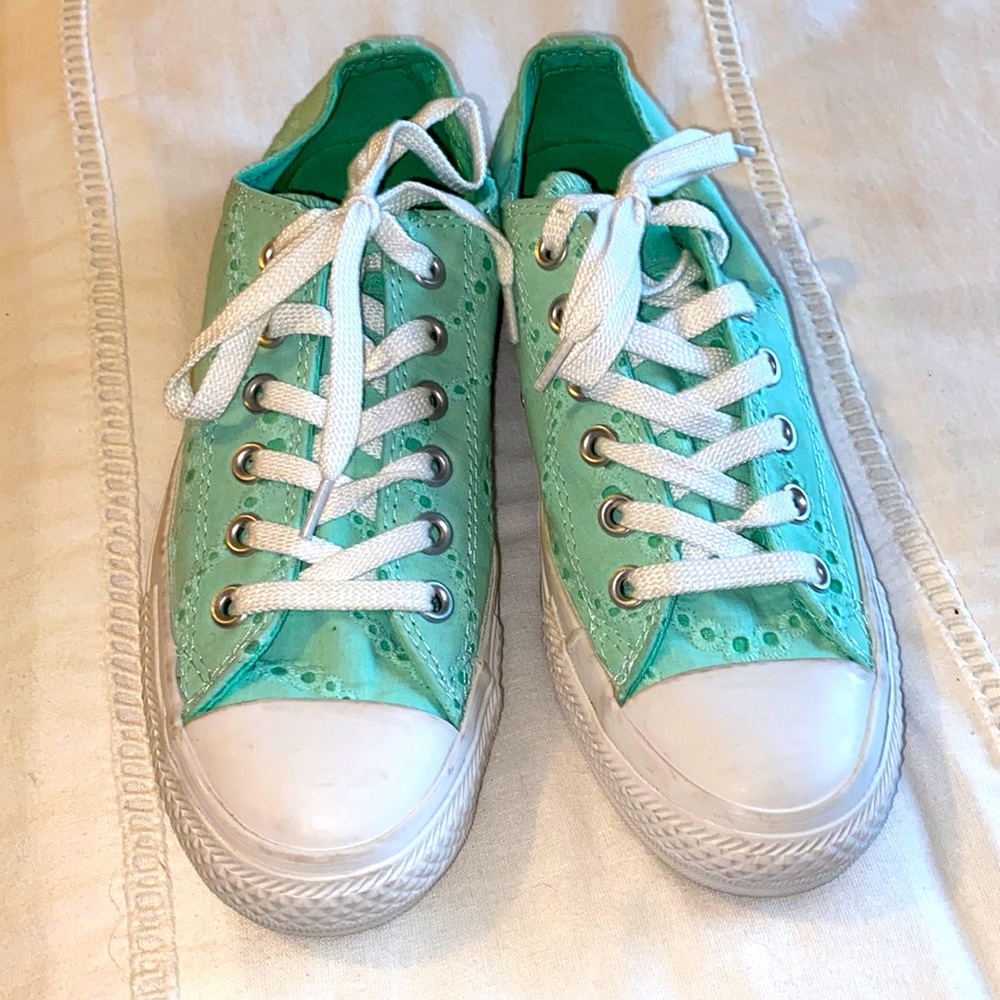 Converse All Star⭐️ aqua eyelet shoes